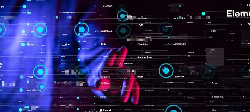 A Touch screen technology. Future modern touch screen technology 스톡 사진