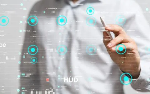 A Touch screen technology. Future modern touch screen technology Stock Photos