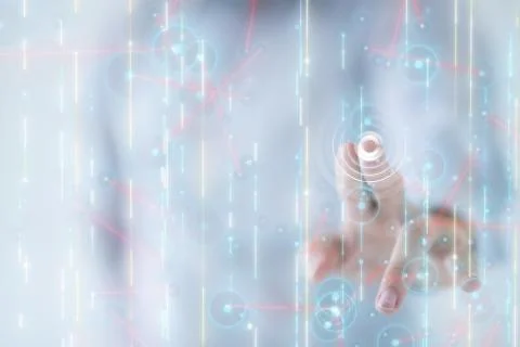 A Touch screen technology. Future modern touch screen technology Foto stock