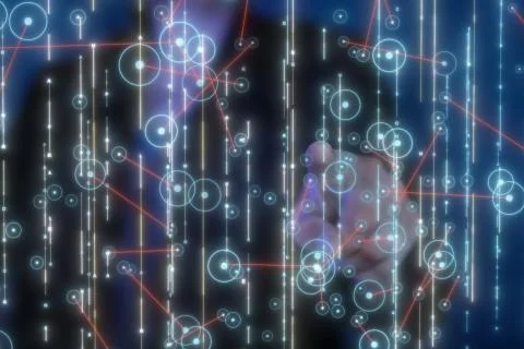 A Touch screen technology. Future modern touch screen technology Foto stock