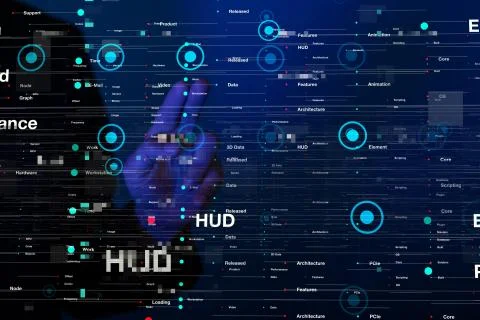 A Touch screen technology. Future modern touch screen technology Stockfoto's