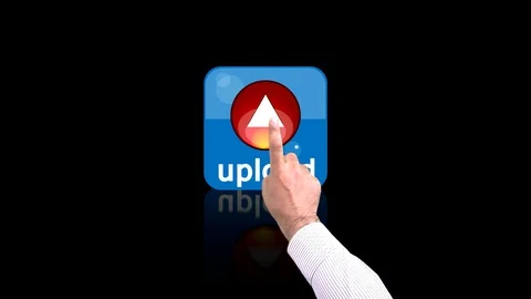 Touch screen upload loading-download technology HD 1080 Video stock 117464281