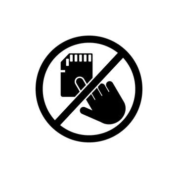 Touch sd card icon. Element of prohibition sign icon. Premium quality graphic Stock Illustration