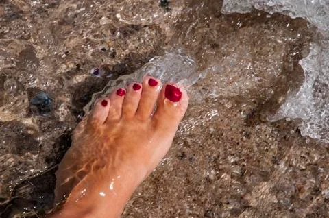 Touch the sea Stock Photos
