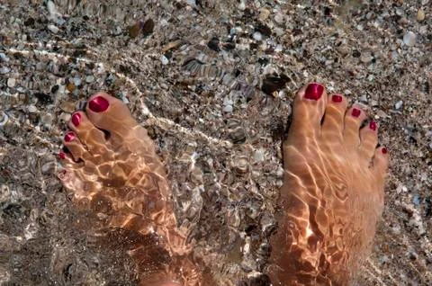 Touch the sea Stock Photos