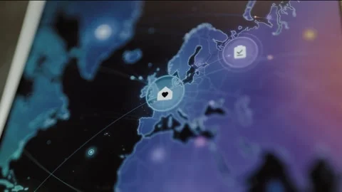 Touch selection opens regional care data tooltip Stock Footage 346033089
