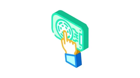 Touch sensor module isometric icon animation Video stock 327274969