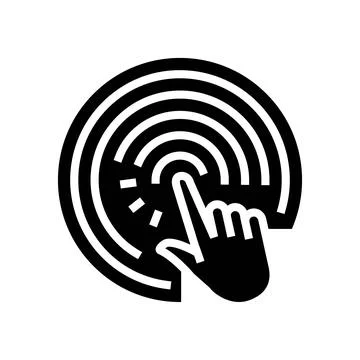 Touch sensor social robotics glyph icon vector illustration 스톡 일러스트