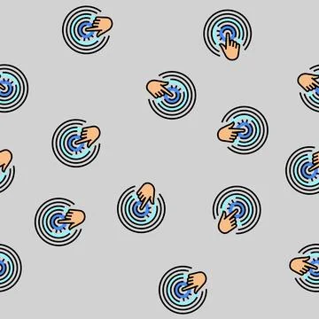 Touch sensor social robotics vector seamless pattern Stock Illustration