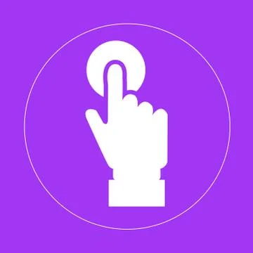 Touch sign icon in trendy flat style isolated on purple background. For your web Иллюстрация