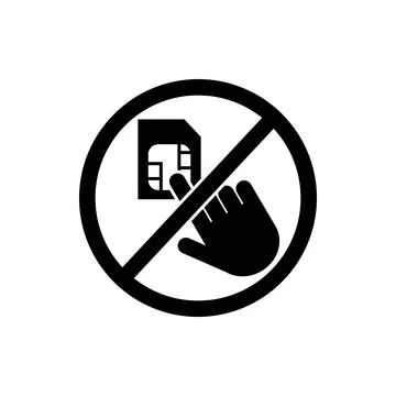 Touch sim card icon. Element of prohibition sign icon. Premium quality graphic Stock Illustration
