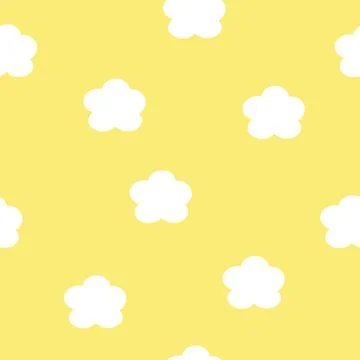 Touch sky, White Clouds on sunny sky, seamless pattern Stock Illustration