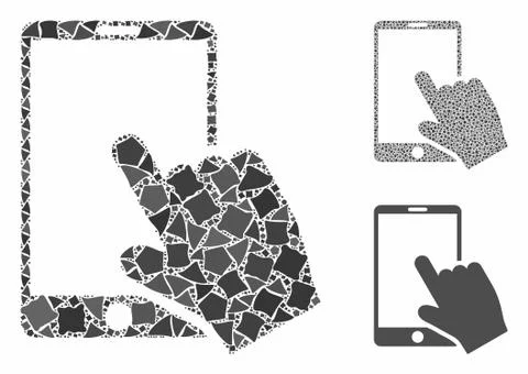 Touch smartphone Mosaic Icon of Humpy Parts Stock Illustration