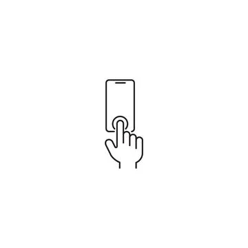 Touch smartphone. Vector outline icon template Stock Illustration