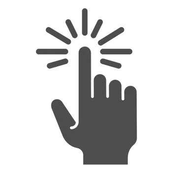 Touch solid icon. Cursor vector illustration isolated on white. Tap gesture イラスト素材