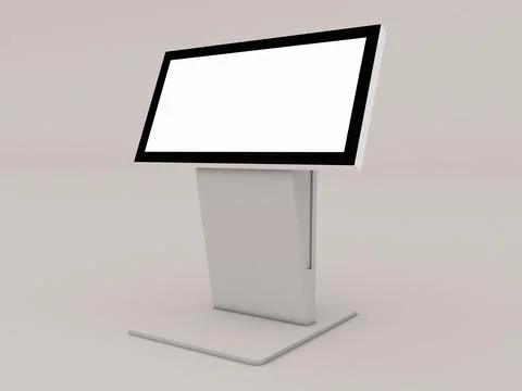 Touch sreen information digital signage kiosk. Kiosk information screen Stock Illustration