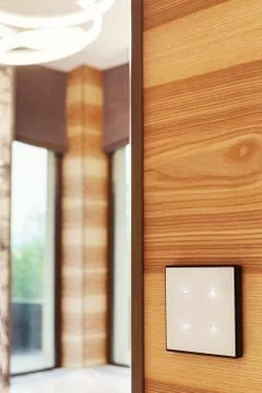 Touch switch in the beautiful interior Stock Photos