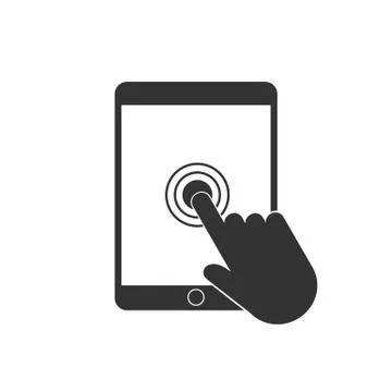 Touch tablet icon. Vector illustration, flat design. Stock Illustration