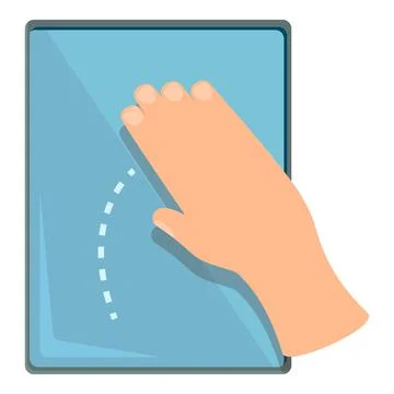 Touch tablet move icon cartoon vector. Screen hand Stock Illustration