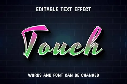 Touch text - editable text effect Illustrazione stock