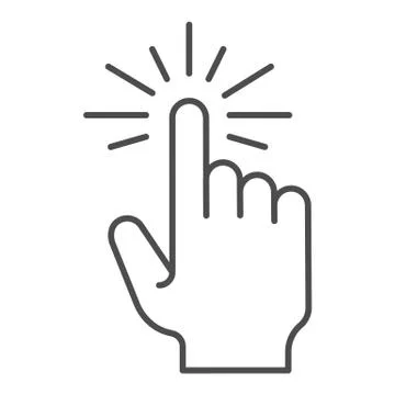 Touch thin line icon. Cursor vector illustration isolated on white. Tap gesture Ilustración de archivo