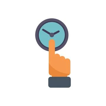 Touch time control icon flat vector. Work task Illustrazione stock