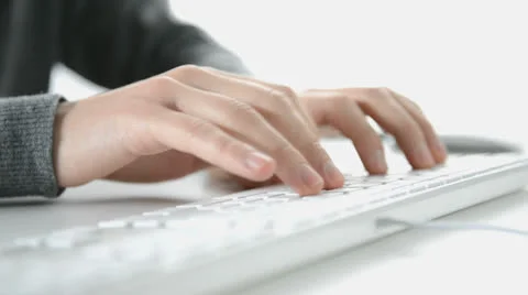Touch typing on computer keyboard Stock Footage 22771087