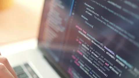 Touch typing pointing cloud data social network media or virus. Working on Stock Footage 131146227