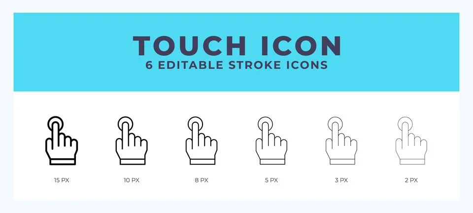 Touch vector icon. With different stroke vector illustration. Stock Illustration