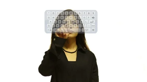 Touch virtual keyword in pc window Stock Footage 54533037