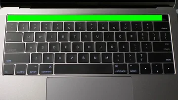 Touchbar Green Chroma Key Rotoscope Area, Modern Notebook Computer Touch Bar Stock Footage 85617366