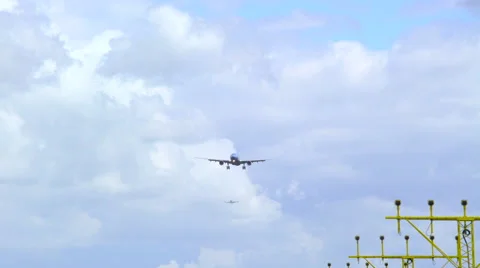 Touchdown Airbus A-330-200 Middel front view Stock Footage 65088251