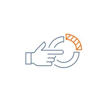 Touching finger, pointing hand, choosing concept, select option Illustrazione stock