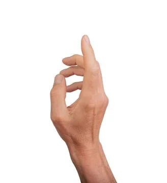 Touching finger pointing, hand gesturing. Clicking index finger isolated, Stock Photos