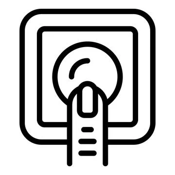 Touching the future, hand interacting with touchscreen icon イラスト素材