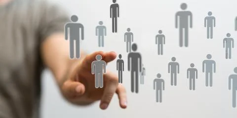 A touching global network and data customer connection Stock Photos