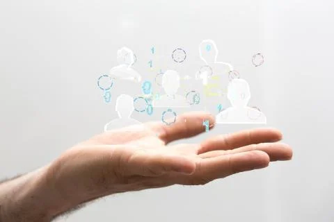 A touching global network and data customer connection Stock Photos
