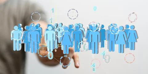 A touching global network and data customer connection Stock Photos