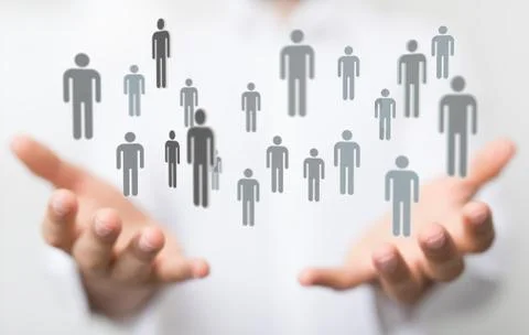 A touching global network and data customer connection Stock Photos