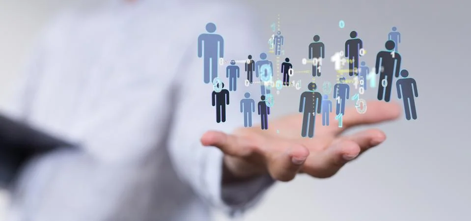A touching global network and data customer connection Stock Photos