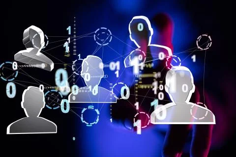 A touching global network and data customer connection Stock Photos