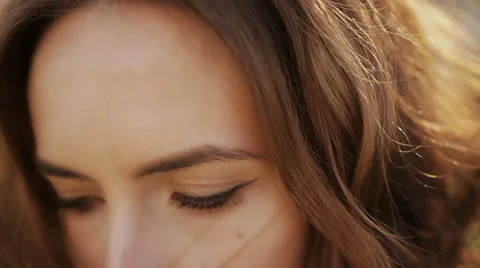 Touching hair close-up Stock Footage 62450301