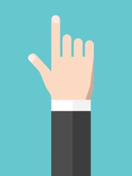 Touching hand, flat style Stock Illustration