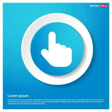 Touching hand simple icon  Abstract Blue Web Sticker Button 스톡 일러스트