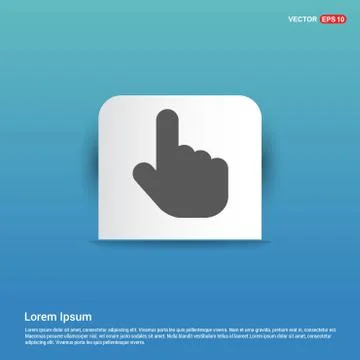 Touching hand simple icon  - Blue Sticker button Stock Illustration