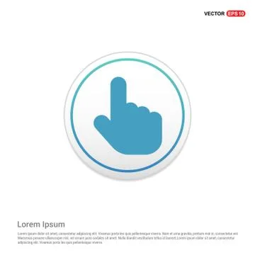 Touching hand simple icon  - white circle button Stock Illustration