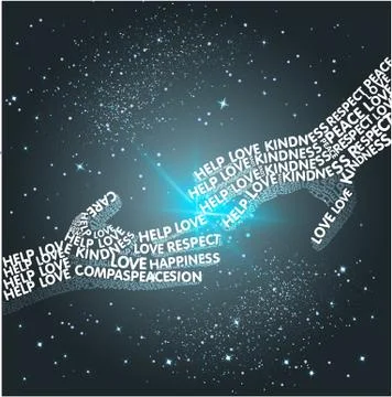 Touching the hands Stock Illustration