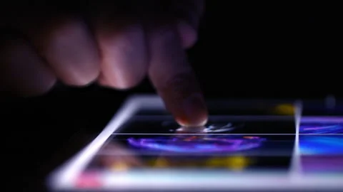 Touching iPad Screen Stock Footage 266237755