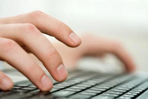 Touching key Stock Photos