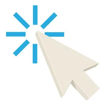 Touching pointer icon, cartoon style Stock Illustration
